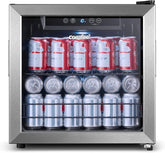 Comfort kitchen' CRV48S3AST Beverage Cooler, 48 Cans Beverage Refrigerator, Digital Temperature Control, Glass Door With Stainless Steel Frame, Reversible Hinge Door And Legs For Home, Apartment,Dorm, Office