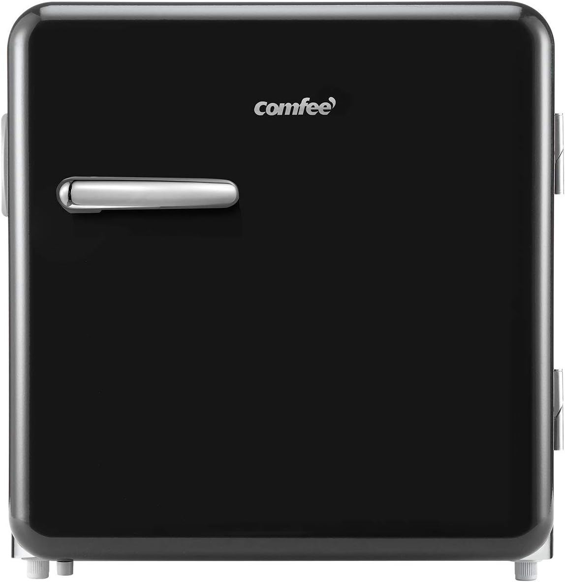 Comfort kitchen 3.3 Cubic Feet Solo Series Retro Refrigerator Sleek Appearance HIPS Interior, Energy Saving, Adjustable Legs, Temperature Thermostat Dial, Removable Shelf, Perfect for Home/Dorm/Garage [Black]