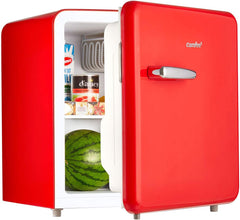 Comfort kitchen 3.3 Cubic Feet Solo Series Retro Refrigerator Sleek Appearance HIPS Interior, Energy Saving, Adjustable Legs, Temperature Thermostat Dial, Removable Shelf, Perfect for Home/Dorm/Garage [Black]