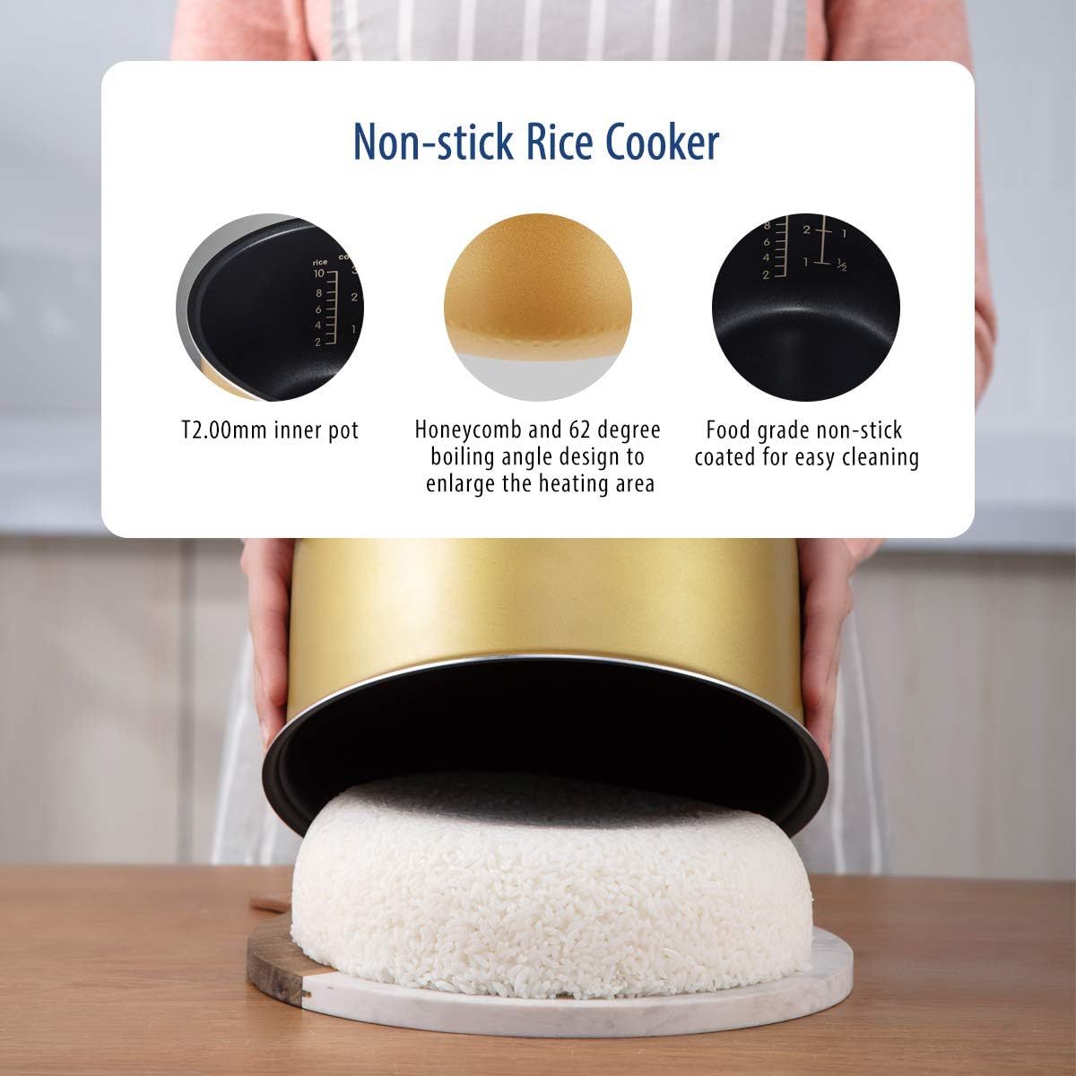 Comfort kitchen' Rice Cooker 12 Cups Cooked/6 Cups Uncooked, Portable Non-Stick Rice Maker, Japanese Rice Cooker with Fuzzy Logic Technology, 24-Hour Timer Delay, 11 Presets, Steamer, Fast Rice Cooker, Grain Cooker, Black