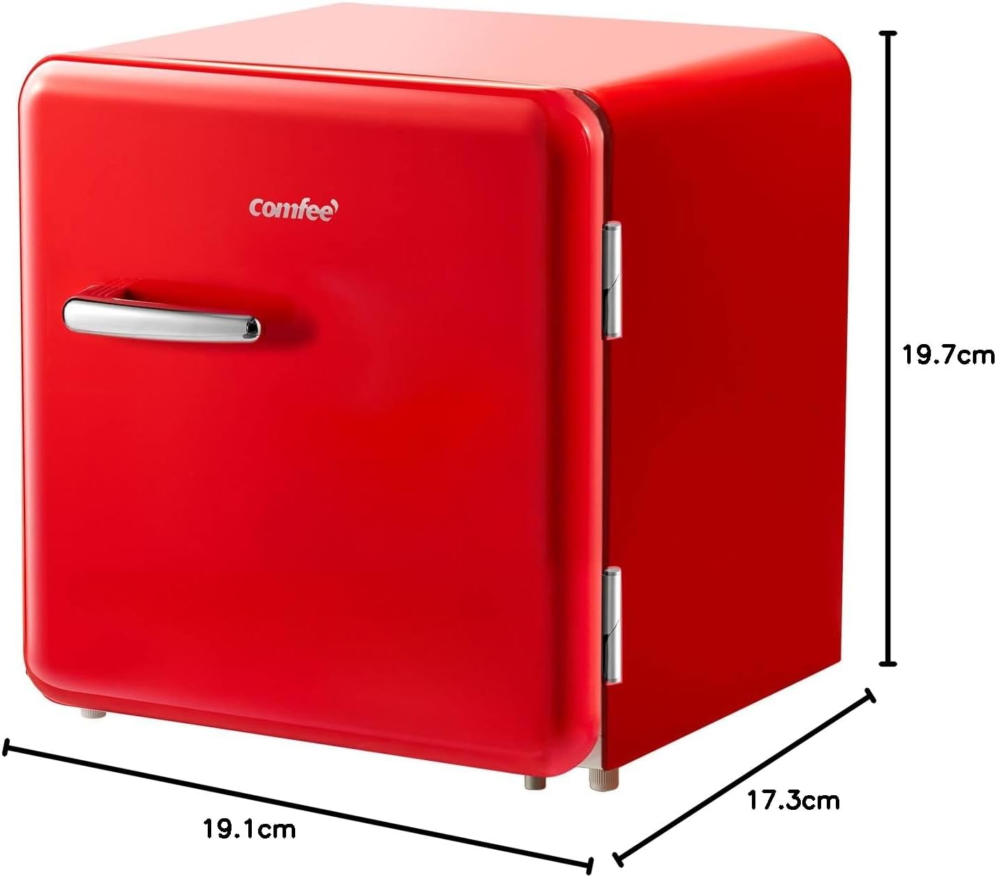 Comfort kitchen 3.3 Cubic Feet Solo Series Retro Refrigerator Sleek Appearance HIPS Interior, Energy Saving, Adjustable Legs, Temperature Thermostat Dial, Removable Shelf, Perfect for Home/Dorm/Garage [Black]