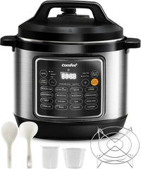 Comfort kitchen’ Pressure Cooker 6 Quart with 13 Cooking Functions, Olla de Presion Non-Stick Pot Yogurt Maker Rice Cooker Slow Cooker Sauté Steamer, Healthy Ceramic Inner Pot