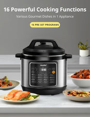 Comfort kitchen’ Pressure Cooker 6 Quart with 13 Cooking Functions, Olla de Presion Non-Stick Pot Yogurt Maker Rice Cooker Slow Cooker Sauté Steamer, Healthy Ceramic Inner Pot