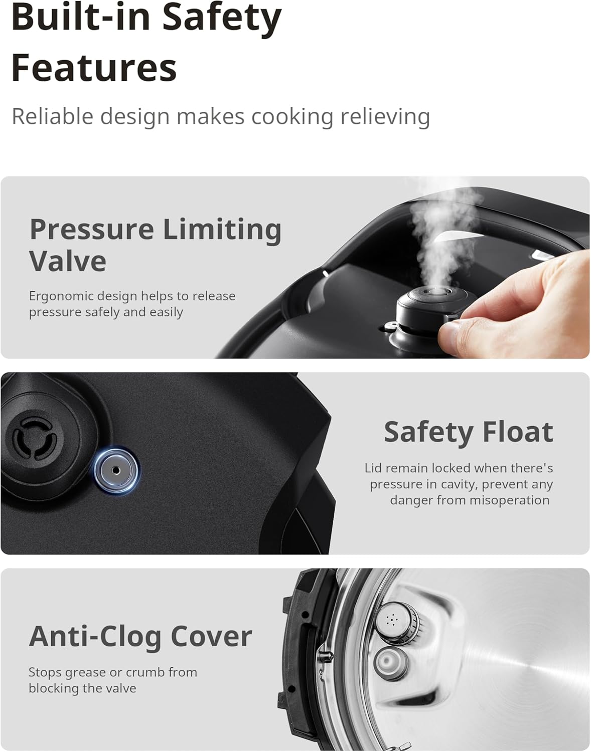 Comfort kitchen’ Pressure Cooker 6 Quart with 13 Cooking Functions, Olla de Presion Non-Stick Pot Yogurt Maker Rice Cooker Slow Cooker Sauté Steamer, Healthy Ceramic Inner Pot