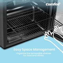 Comfort kitchen' CRV48S3AST Beverage Cooler, 48 Cans Beverage Refrigerator, Digital Temperature Control, Glass Door With Stainless Steel Frame, Reversible Hinge Door And Legs For Home, Apartment,Dorm, Office