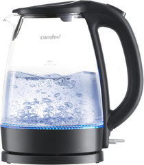 Comfort kitchen' 1.7L Double Wall Electric Tea Kettle and Kettle Water Boiler, 100% Stainless Steel Interior & Lid & Spout, Two-Level Wide Open Lid, 1500W Fast Boiling, Auto-Off and Boil-Dry Protection